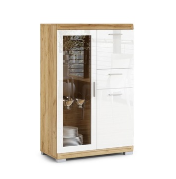 Komoda SIMPLE KWD3SZ1 - REGAŁ SZAFKA SZKŁO POŁYSK