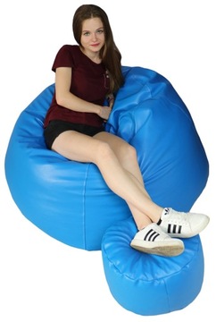 PUFA-FOTEL WOREK XXXXL 135 cm + PODNÓŻEK GRATIS