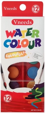 АКВАРЕЛЬНЫЕ КРАСКИ 12 ЦВЕТОВ АКВАРЕЛЬНЫЕ КРАСКИ