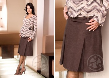 9FASHION GLESS SPÓDNICA CIĄŻOWA ROZMIAR S Kakao