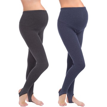 2X LEGGINSY OCIEPLANE CIĄŻA ZAPIĘTKA GETRY PREG-LS