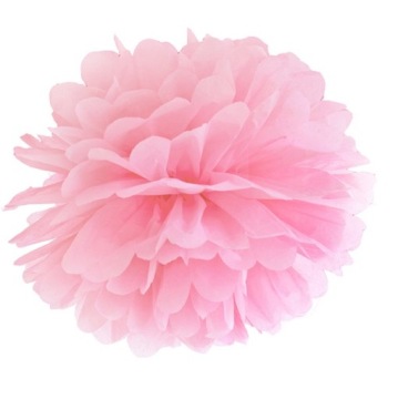 Pompon POMPONY z bibuły KULA 25 cm JASNY RÓŻOWY