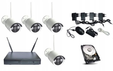 Bezprzewodowy ZESTAW WiFi 4 kamery FULL HD 1080P