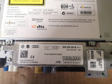 VW PASSAT B8 НАВИГАЦИЯ 5G0919606 PLUS 3Q0035043B