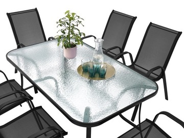 КОМПЛЕКТ САДОВОЙ МЕБЕЛИ ДЛЯ ТЕРРАСЫ, СТОЛ + 6 СТУЛЬЕВ