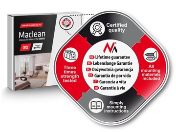 ПОВОРОТНОЕ КРЕПЛЕНИЕ ДЛЯ ТЕЛЕВИЗОРА ПОДВЕСКА ДЛЯ ТВ Q OLED LG 26–65 дюймов Maclean MC-804