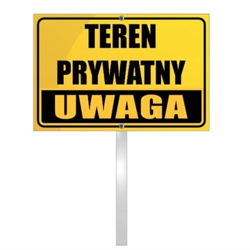 Tabliczka słupek TEREN PRYWATNY stelaż 40x30