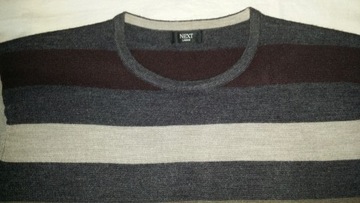 NEXT sweter w paski akrylik L
