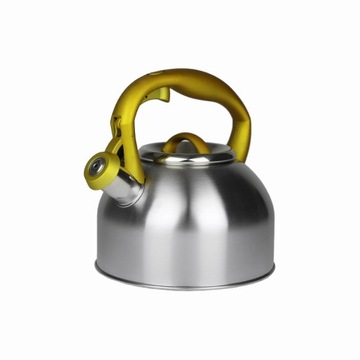 CZAJNIK NIERDZEWNY 2,7 GAZ INDUKCJA ŻÓŁTA RĄCZKA
