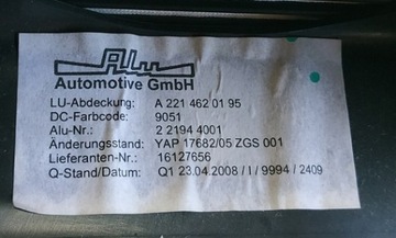 MERCEDES S 221 05- POUZDRO SLOUPCE ŘÍDÍCÍ A2214620195