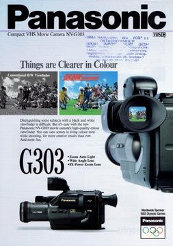 Panasonic Compact VHS Movie Camera NV-G 303 - 1992