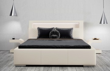 Łóżko Sypialniane tapicerowane 140x200 + LED + USB GRATIS