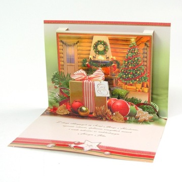 KARNET LAURKA KARTKA Boże Narodzenie PRZESTRZENNA