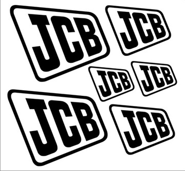 NAKLEJKI JCB - wycinane komplet 6 szt. - CZARNE