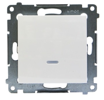 Simon 54 ОДИНОЧНЫЙ выключатель с подсветкой белый