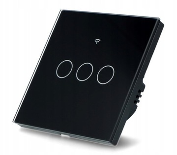 TUYA 3CC WŁĄCZNIK ŚCIENNY WIFI+RF Czarny Tuya NEO