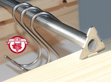 Kij do wędzarni wędzarniczy rura 20 nierdzewna wędzarnia na Haki 10cm