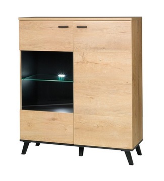 Wayne Komoda przeszklona 101 cm Salon Opcja LED