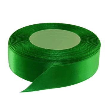 WSTĄŻKA TASIEMKA SATYNOWA 25MM 32M ZIELONA