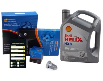 FILTRY + olej Shell 5w30 VW Passat B6 1.6 102KM