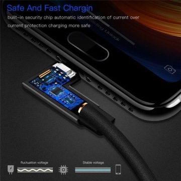 USB-C 3.1 5A для быстрой зарядки, 1 м, плетеный прямоугольный кабель