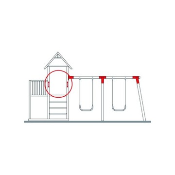 Металлический держатель для детской площадки 350 мм RED