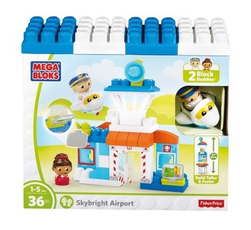 Klocki Mega Bloks lotnisko Fisher Price samolot
