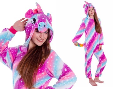 JEDNOROŻEC PIŻAMA Kigurumi Galaxy Unicorn w Gwiazdki Onesie L 164-175 cm