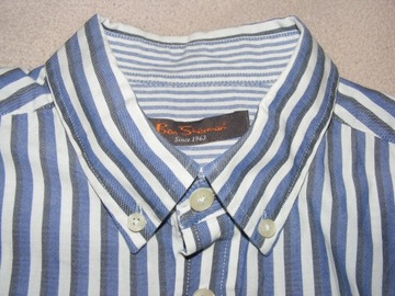 BEN SHERMAN koszula w prążek 100% bawełna R M Button Down
