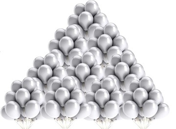 Balony metaliczne srebrne 100 szt urodziny 5 cali