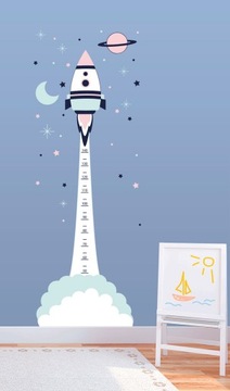 Наклейка ИЗМЕРИТЕЛЬ ВЫСОТЫ, воздушный шар, плюшевый мишка, ракета, жираф
