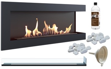 BIOKOMINEK narożny DELTA prawa 1200x280 + SZYBA