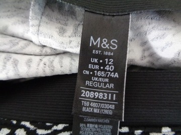 38-40 M&S SPÓDNICA NA GUMCE MONO TEKSTURA W123