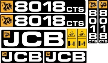 NAKLEJKI JCB 8018 CTS MINIKOPARKA LAMINOWANE