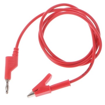 Przewód banan - krokodyl czerwony