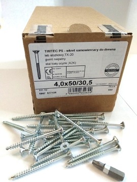 Wurth TIMTEC TX20 wkręt 4x50mm (ASSY) 500szt + BIT
