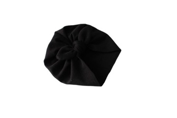 Czapka turban czarny kokardka wiosna/jesień 44-46