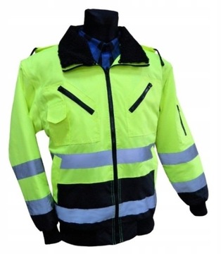 KURTKA OSTRZEGAWCZA OCIEPLONA BOMBER 4w1 M - 3XL
