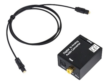 КОАКСИАЛЬНО-ОПТИЧЕСКИЙ КОНВЕРТЕР TOSLINK В 2x RCA CINCH