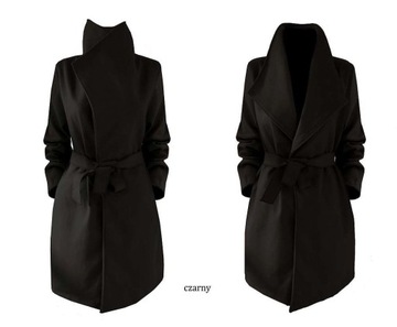 КЛАССИЧЕСКОЕ ПАЛЬТО для блоггера, лацкан, КРАСНЫЙ ремень