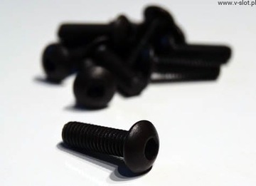 Śruby imbusowe M3x10mm z łbem kulistym (25 szt)