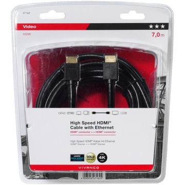 HDMI-HDMI 7m 2.0 4K UHD/HDR 18Gbit/s ARC Jakość Sklep Vivanco W-wa C.H.LAND