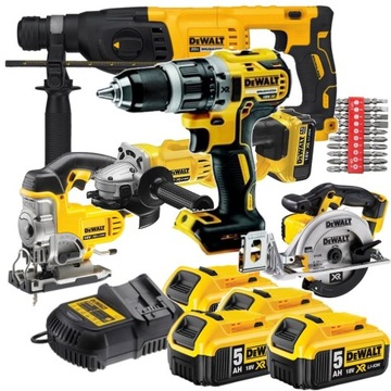 DEWALT ZESTAW NARZĘDZI COMBO 18V 5SZT 4X5.0Ah