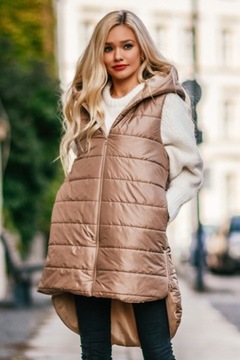 Стеганый жилет с удлиненным капюшоном сзади L/XL