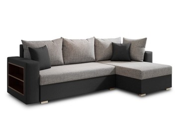 NAROŻNIK ROZKŁADANY Lord Lux z półką - SOFA łóżko
