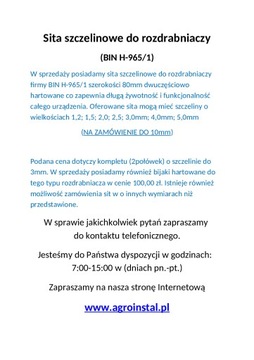 Сито щелевое Измельчитель сита для измельчителя БИН Агро-Инстал