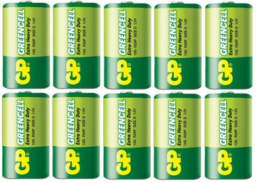 10 x bateria cynkowa GP GREENCELL R20 D Heavy Duty