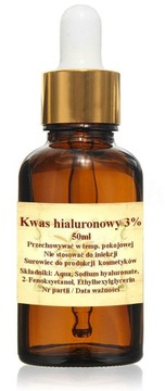 KWAS HIALURONOWY 3% 50ml trójaktywny pipeta