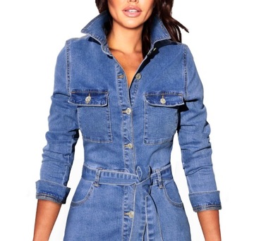 #JS725 SZMIZJERKA Sukienka Jeans ELASTYCZNA S
