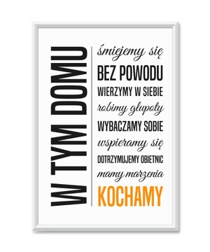 Obrazy ścienne z cytatami tekstami biała ramka